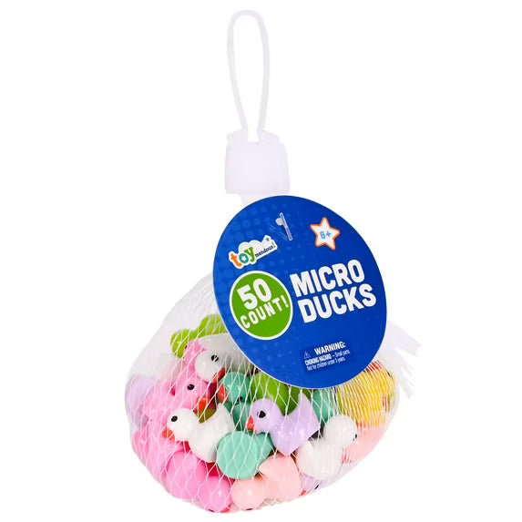 Micro Resin Mini Ducks 50 Pieces in Mesh Bag