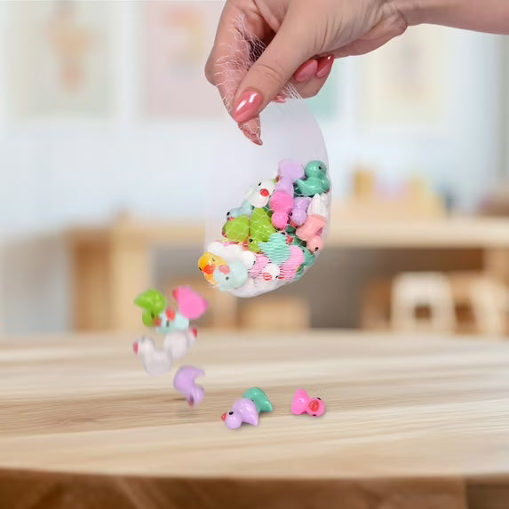 Micro Resin Mini Ducks 50 Pieces in Mesh Bag